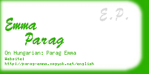 emma parag business card